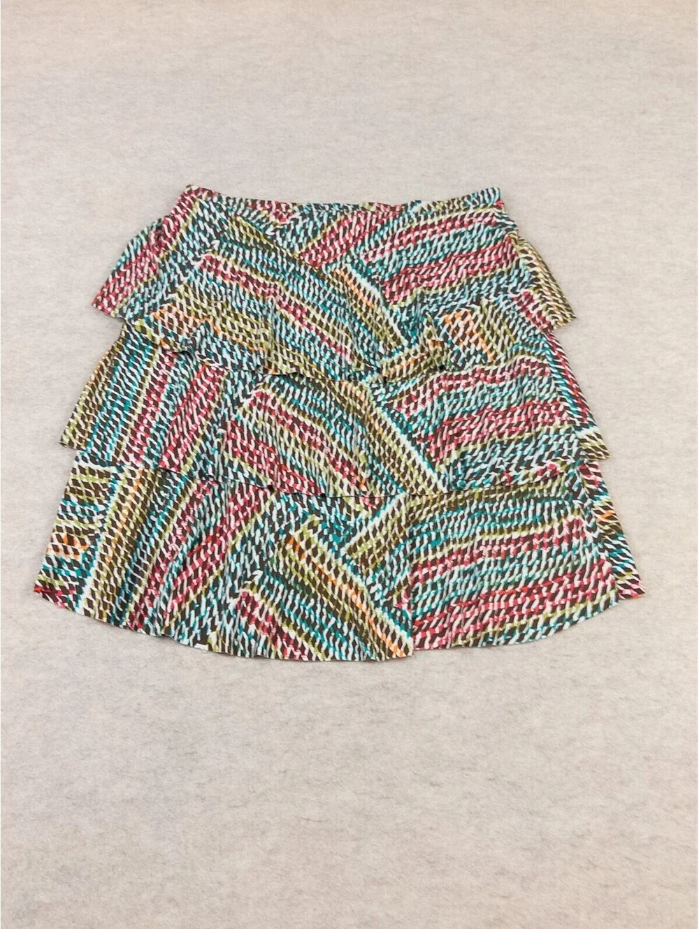 Nine West Women's Medium Multicolor Patterned Ruffle Skirt
